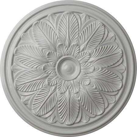 Ekena Millwork Bordeaux Ceiling Medallion (Fits Canopies up to 3 1/4"), Hand-Painted Frost, 22 5/8"OD x 1 3/4"P CM22BOFRF